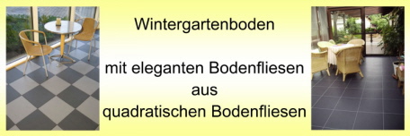 Wintergartenboden mit eleganten Bodenfliesen aus quadratischen Fliesenbelag Wintergartenboden mit eleganten Bodenfliesen aus quadratischen Fliesenbelag